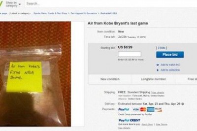 Воздух с последнего матча Коби Брайанта выставлен на продажу на eBay