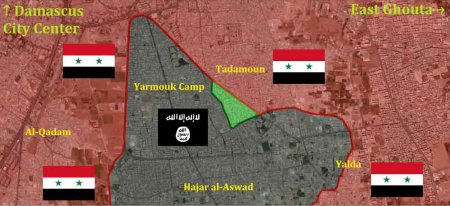 Боевики "Исламского государства" наступают в районе Ялда на юге Дамаска