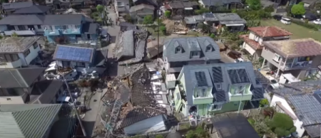 Жителю Японии удалось запечатлеть последствия землетрясения при помощи дрон ...