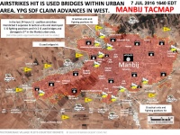Ситуация в Менбидже: курды отбили контратаку ИГ, американские самолеты отбо ...