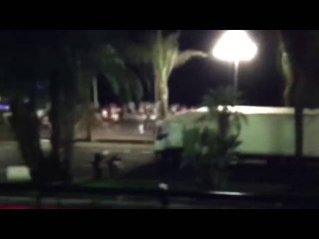 Белый грузовик в Ницце за мгновение до теракта