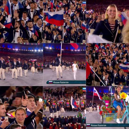 Сборная России приняла участие в параде атлетов на церемонии открытия Олимп ...