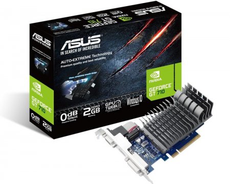 Компания Asus выпустила бесшумную при работе видеокарту GeForce GT 710-2-CL
