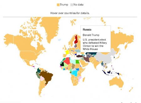 Журнал Time отметил на карте самых «загугленных» персон в каждой стране мира