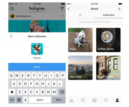 В Instagram добавили опцию, позволяющую организовывать сохранённые посты в коллекцию
