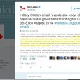 WikiLeaks: Клинтон знала о поддержке ИГ Катаром и Саудовской Аравией