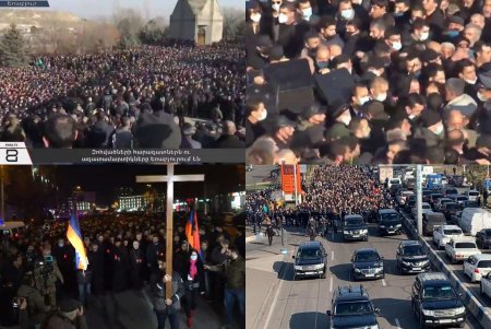 «Позор в день траура»: шествие памяти погибших в Карабахе превратилось в противостояние (ФОТО, ВИДЕО)