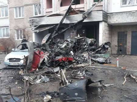 Вертолёт с руководством МВД Украины, купленный у Франции, горел перед круше ...