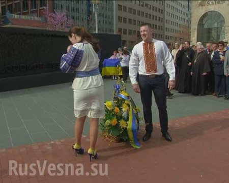 На жовтоблакитных лабутенах: как украинцы встретили Порошенко в США (ФОТО)